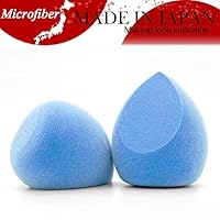 MATERASU Made in Japan Microfiber Velvet Sponge,Micor Velvet Beauty Face Makeup Sponge Non Latex,Dual Layer Technology,Flawless Makeup Blender for Foundations,Powders and Creams(Microfiber 2 pack)
