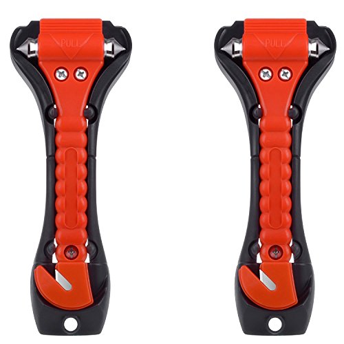 NT-Ling Car Safety Hammer Set of 2, Window Breaker, Seatbelt Cutter, Emergency Escape Tool, Multi-Purpose Life-saving Auto Emergency Hammer with 1 PCS Phone Holder