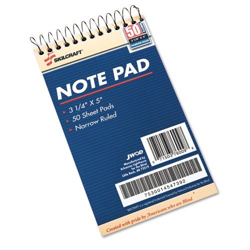 7530014547392 Notepad, Narrow Rule, 3-1/4 X 5-1/2, White, 50 Sheets/Pad, 1 Dozen