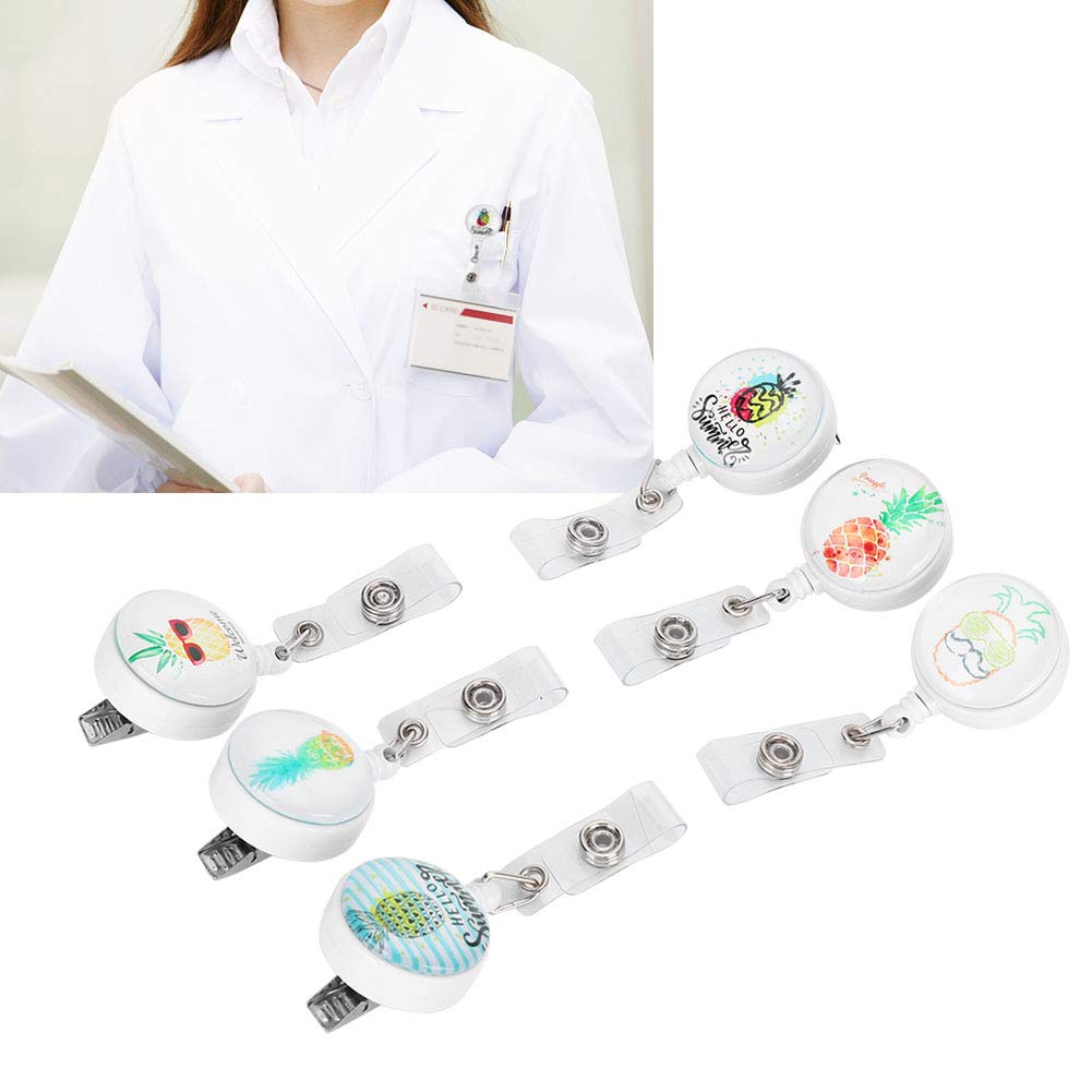 6Pcs Nurse Badge Holder, Retractable Badge Reels ID Badge Reel Clip with Alligator Clip for Nurse Doctor Teacher Badge Reel Decorative
