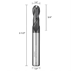 WEXWE Tools Ball Nose Carbide End Mill, MAH