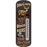 River's Edge Products Shootin Deers and Drinkin Beers Buckwear Tin Thermometer