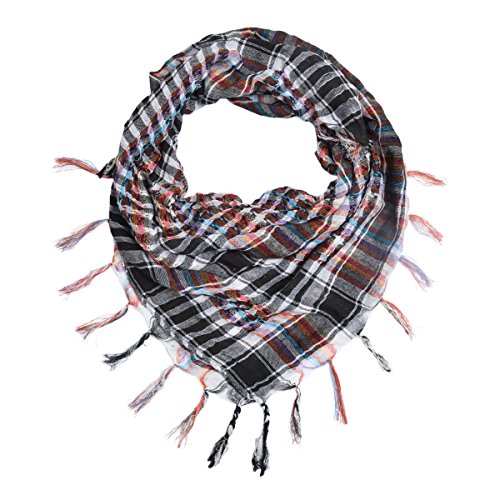 Multi-Colors Trendy Plaid & Houndstooth Check Soft Square Scarf, v1