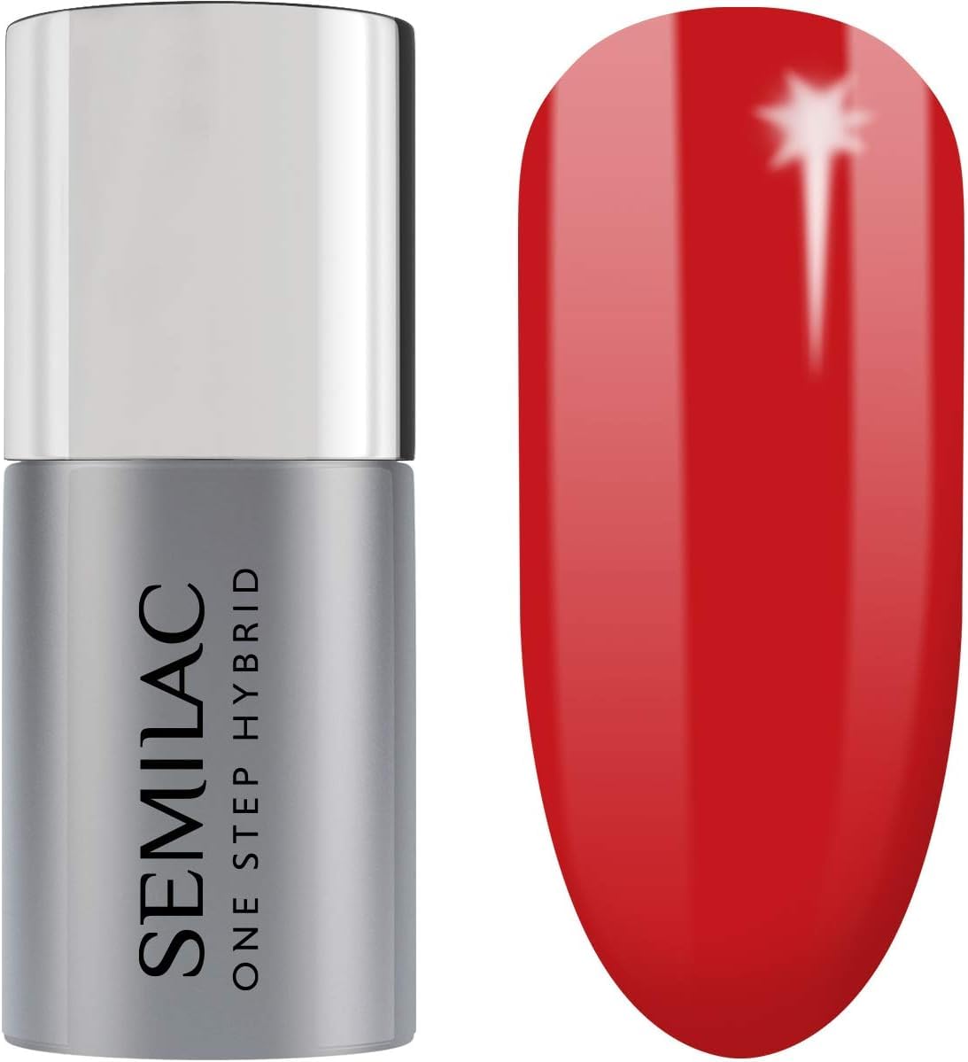 Semilac One Step Gel Polish 5ml – UV/LED Gel Nail Polish – Long-Lasting, No Base Coat Needed, Quick-Drying & Easy Removal Perfect For Manicure and Pedicure - 550 Pure Red