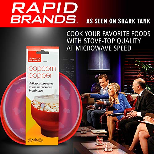 Rapid Silicone Popcorn Popper | Microwave Popcorn in 3 Minutes | Perfect for Dorm, Small Kitchen, or Office | Dishwasher-Safe, Microwaveable, BPA-Free