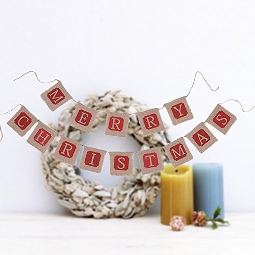 LADEY Linen Flag MERRY CHRISTMAS Burlap Banner Gender Reveal Party Baby Shower Decorations