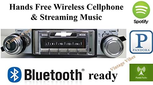 Custom Autosound Stereo + BLUKIT Compatible with 1967-1968 Chevrolet Impala, USA-630 II Bluetooth Enabled High Power 300 watt AM FM Car Stereo/Radio