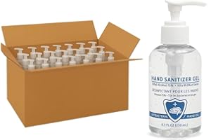 24pcs One Step Hand Sanitizer Gel – 330ml Pump Bottles - 75% Alcohol Pump Desinfectant - Refillable Discovery Pack - Ideal Us