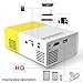 Projector, LoongSon Mini Portable LED Projector, Smartphone Pocket Projector with AV USB SD HDMI for Video/Movie/Game/Home Theater Video Projector (Yellow)
