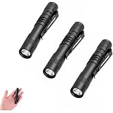 Cussity Pen Lights with Clip 3 Packs 3.7 in for Outdoor Camping Work | Durable Material,3 Packs,Each 3.7 in ,One‑Handed Operation,High lumen,waterproof,Battery lasts long,Small and Portable