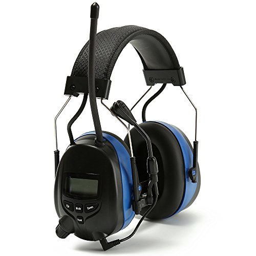 PROTEAR Bluetooth Hearing Protection Headphones with AM/FM Digital Radio and Boom Microphone,NRR 25dB Electronic Noise Reduction Safety Ear Muffs for Working Mowing Construction