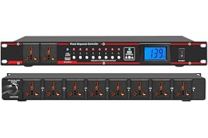 Micfuns Pro Audio 10 Outlet Power Conditioner,8 Independent Switch Conditioner, Power Strip Surge Protector 110-230v 2000W Single Channel Max Output 16 Amps Black