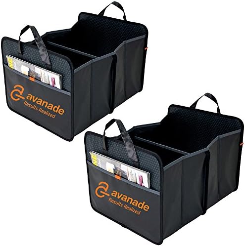 Collapsible Trunk Organizer for Car Truck SUV Minivan -- Deluxe Expandable Storage Organizer with Handles (14x20x12) (2 Pack)