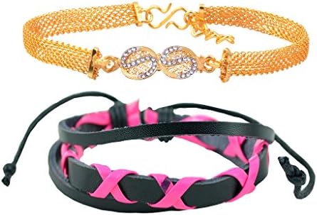 Diovanni " Pink eX'ed Out" Combo Bracelet Of 2