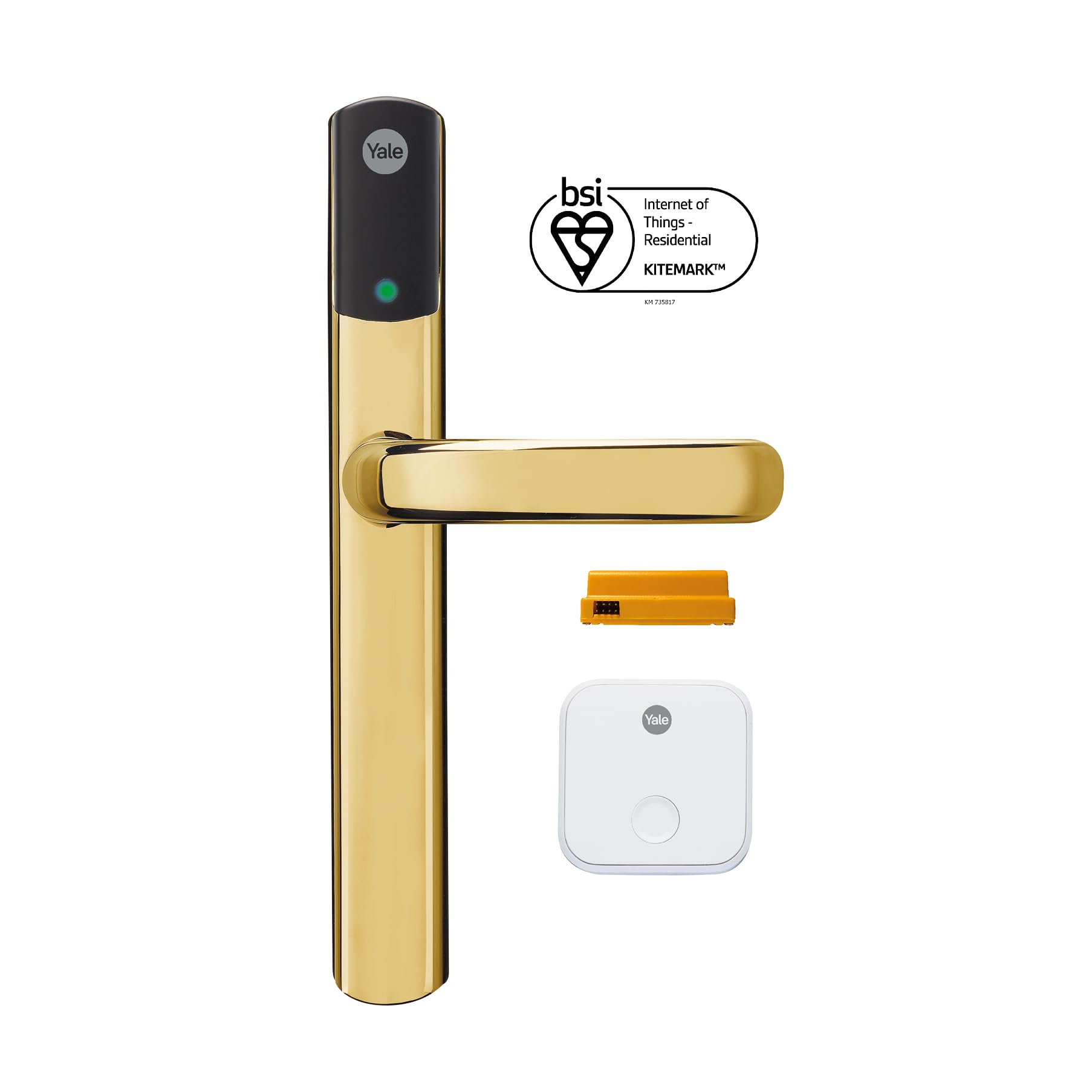 Yale Conexis L2 Smart Door Lock [NO Subscription Required] Remote Access from Anywhere, Anytime, No Key Needed, Works with Alexa, Google Assistant and Philips Hue - Brass