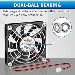 Wathai 80mm x 15mm 12V DC Coolng Fan 2 Pin Dual
