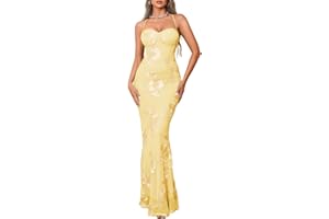 ChiaoLezhee Women's Floor Length Formal Floral Dress, 3D Flower Backless, Mermaid Corset Evening Gown for Prom Cocktail 2026