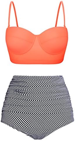 EasyMy Womens Two Piece Vintage Crochet Lace Push up Underwired Swimsuit High Waisted Bikini Sets