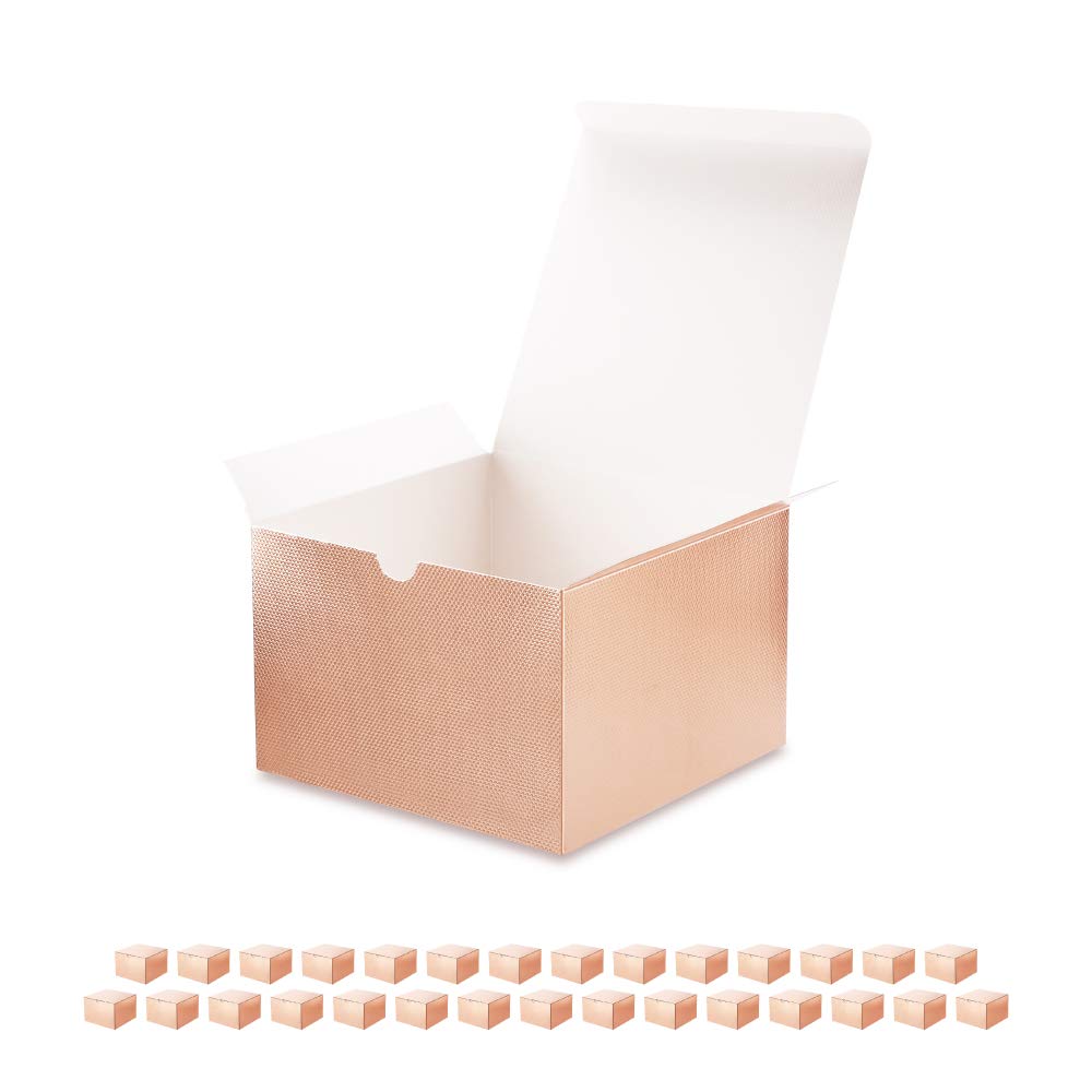 Buy ROSEGLD 30 Gift Boxes 6x6x4 Inches, Gift Boxes with Lids, Rose Gold
