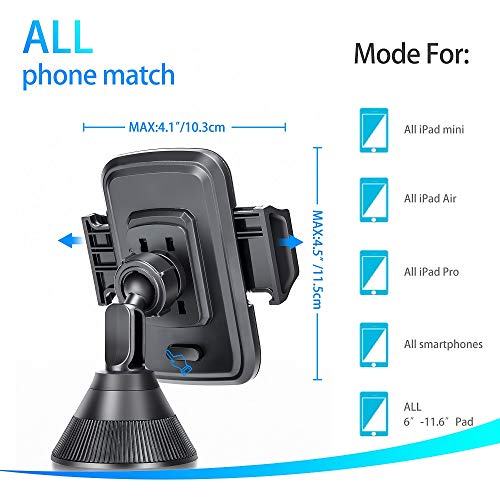 Upgraded Car Cup Holder Phone Mount,Universal Adjustable Gooseneck Cup