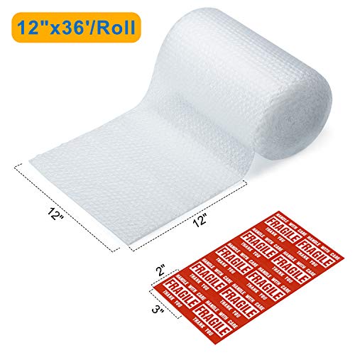 Fuxury-Bubble-Cushioning-Wrap-Roll-Air-Bubble-Roll-2-Rolls-72-Feet-TotalPerforated-Every-12Included-20-Fragile-Sticker-Labels-for-Packaging-Moving-Shipping-Boxes-Supplies