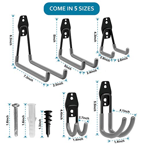 Garage Wall Hooks Ladder Storage, Favbal 10 Pack Heavy Duty Wall