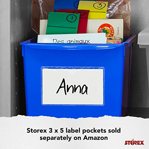 Storex ExtraLarge Book Bin, Interlocking Plastic Organizer for Home