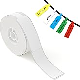 NIIMBOT White Cable Labels Maker Tape for D11/D110/D101 Label Maker, 0.49'' x 4.29''(12.5mm x 109mm), Thermal Label Tape for Home Office Labeling Tape Replacement