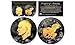 Black RUTHENIUM Eisenhower IKE Dollar Coin with 24KT Gold Clad Features 2-SIDED