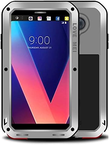 LG V30 V35 Waterproof Case, Hwota Shockproof Waterproof Dust/Dirt/Snow Proof Aluminum Metal Case Heavy Duty Protection Case Cover for LG V30 V35 (Silver)