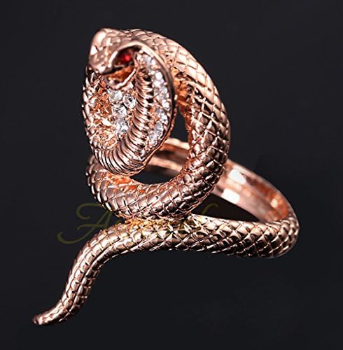 Yfnfxl Womens Crystal Snake Rings CZ Rhinestone Fashion Animal Rings For Women Size 7-9