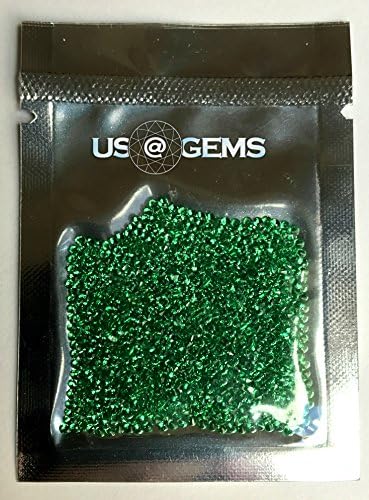 Emerald Dark #0/1. Round cut 1,5 mm. 1000 pcs. Monosital Created Loose Gemstone. US@