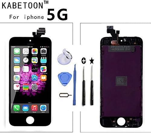 LCD Touch Screen Digitizer Frame Assembly Full Set LCD Touch Screen Replacement for iPhone 5 5G (BLACK)