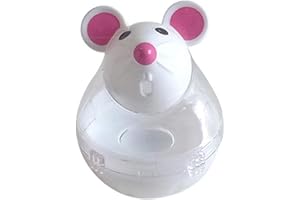 Juroicessry Beige Interactive Toys for Cats, Play Cat Toy Pet Cat Kitten Mouse Shape Treat Holder Food Storage Dispenser Chew Play Toy for Indoor and Kitten Exercise Mice and Animals Toys