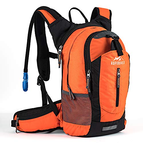 Hiking Insulated Hydration Backpack Pack with 2.5L BPA FREE Water Bladder- Keeps Liquid Cool up to 4 Hours, Lightweight Daypack For Hiking Running Cycling Camping School Commuter, 18L Orange