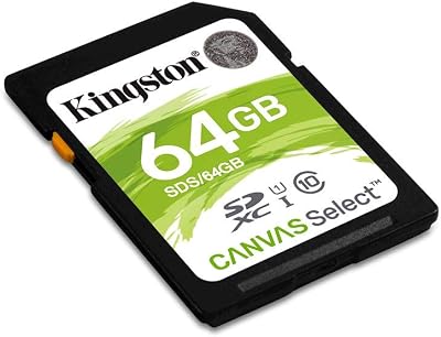Kingston 64GB Canvas Select Class 10 UHS-I MicroSD Card 80MBs Black
