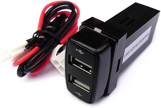 Amazon 三菱用 2usbポート 5v 2 1a スイッチホールカバー 車載用 増設usbポート スマホ充電器 青led点灯 約38mm 21mm トクトヨ Tokutoyo シガーソケット充電器 車 バイク