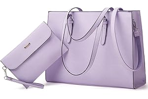 Laptop Bag for Women 15.6 inch Laptop Tote Bag Leather Classy Computer Briefcase for Work Waterproof Handbag 2pcs Set