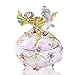 YUFENG Crystal Jeweled Trinket Boxes Hinged Hand-painted Birds Flower Pattern Jewelery Display Ring Holder Box