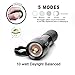 Youbu Portable Tactical LED Flashlight with Cree T6 1000 Lumens 5 Light Modes,Ultra Bright Pocket Torch for Hiking,Camping,Fishing-Free Survival Credit Card Tool