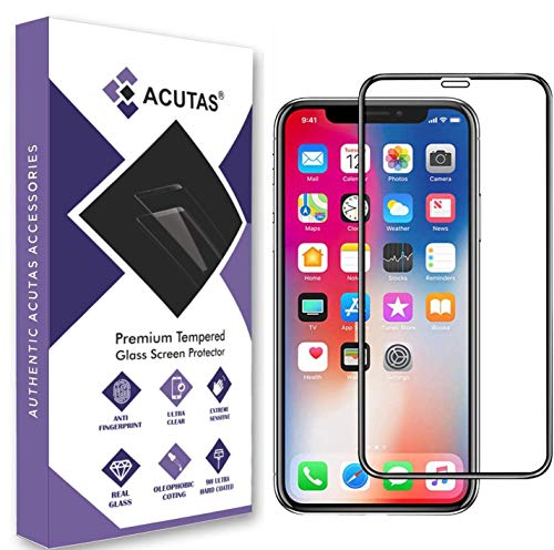 ACUTAS® Premium Edge to Edge Full Screen Coverage Tempered Glass For Apple iPhone XS Max/iPhone 11 Pro Max (Black) with