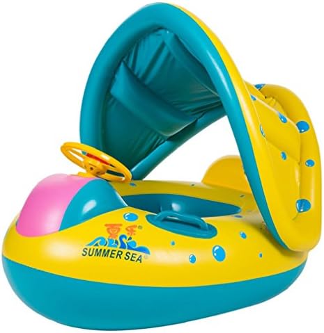 LOUSHI Inflatable Sunshade Swimming Pool Ring Float Boat Seat Baby Kids Toddler Raft