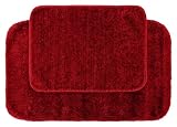 Garland Rug 2-Piece Traditional Nylon Washable Bathroom Rug Set, Chili Pepper Red