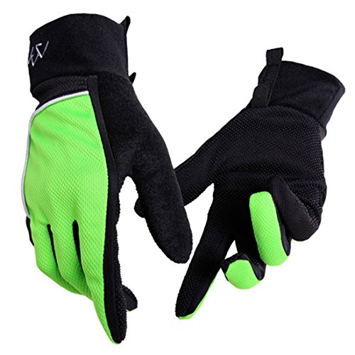 SANTO Cycling Gloves Mountain Bike Gloves Road Racing Bicycle Gloves Light Silicone Gel Pad Riding Gloves Touch Recognition Full Finger Gloves Men/Women Work Gloves (red)