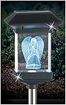 14" SOLAR LED MEMORIAL 3D CRYSTAL LIGHT - GUARDIAN ANGEL