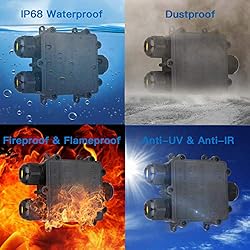 2 Pcs Waterproof Junction Box 3 Way, IP68 External