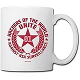 Spreadshirt WikiLeaks Hackers Against NSA Surveillance Coffee/Tea Mug, white