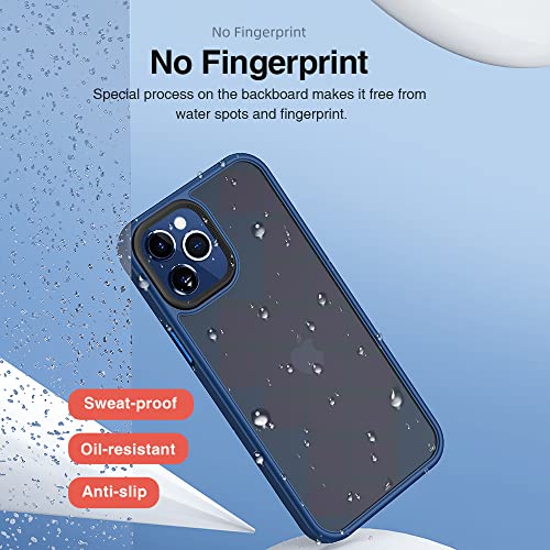 Designed for iPhone 13 Pro Max Case, Mil-Grade Protective Slim Thin Phone Cases Anti-Scratch Anti-Fingerprint Matte Translucent Shockproof Cover Compatible for iPhone 13 Pro Max 6.7 inch (Blue)
