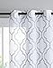 VCNY Home 2 Pack Charlotte Embroidered Quatrefoil Trellis Semi Sheer Curtain Panels - Assorted Colors & Sizes (84 in. Length, Grey)