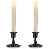 Black Candlestick Candle Holders for Taper : Romadedi Candle Stick Holder Vintage Table Centerpiece Halloween Decoration Wedding Christmas Fireplace Mantel Home Deocr Set of 2